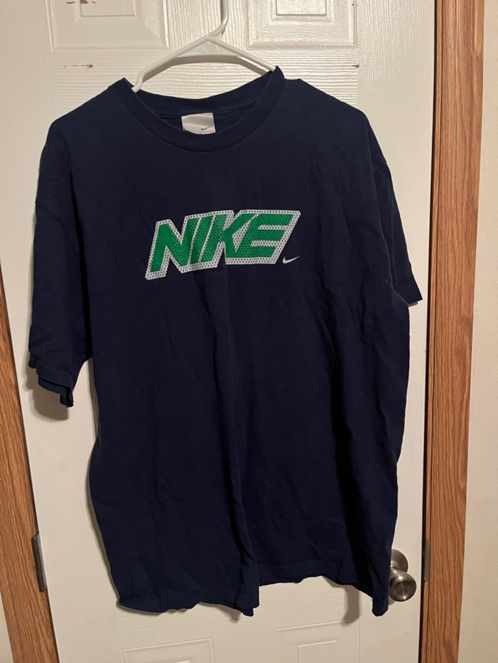 Nike Navy T‑Shirt with Green Logo